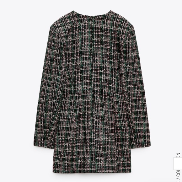 ZARA tweed blazer dress with pins- BNWT - Picture 8 of 8